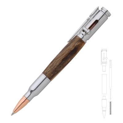 30 Caliber Bolt Action Chrome Bullet Cartridge Pen Kit