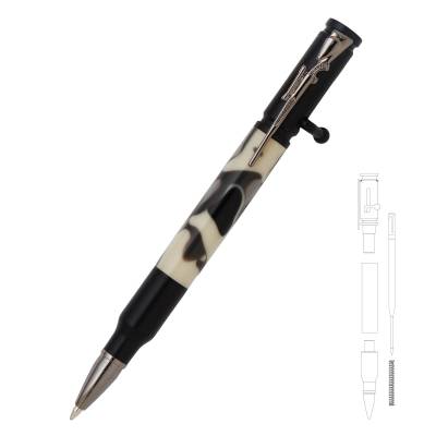 30 Caliber Bolt Action Black Enamel Bullet Cartridge Pen Kit